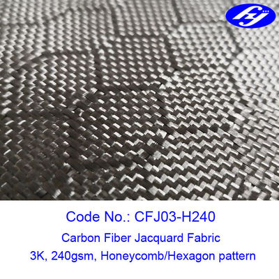 Honeycomb / Hexagon Pattern 3K Carbon Fiber Jacquard Fabric for composite parts